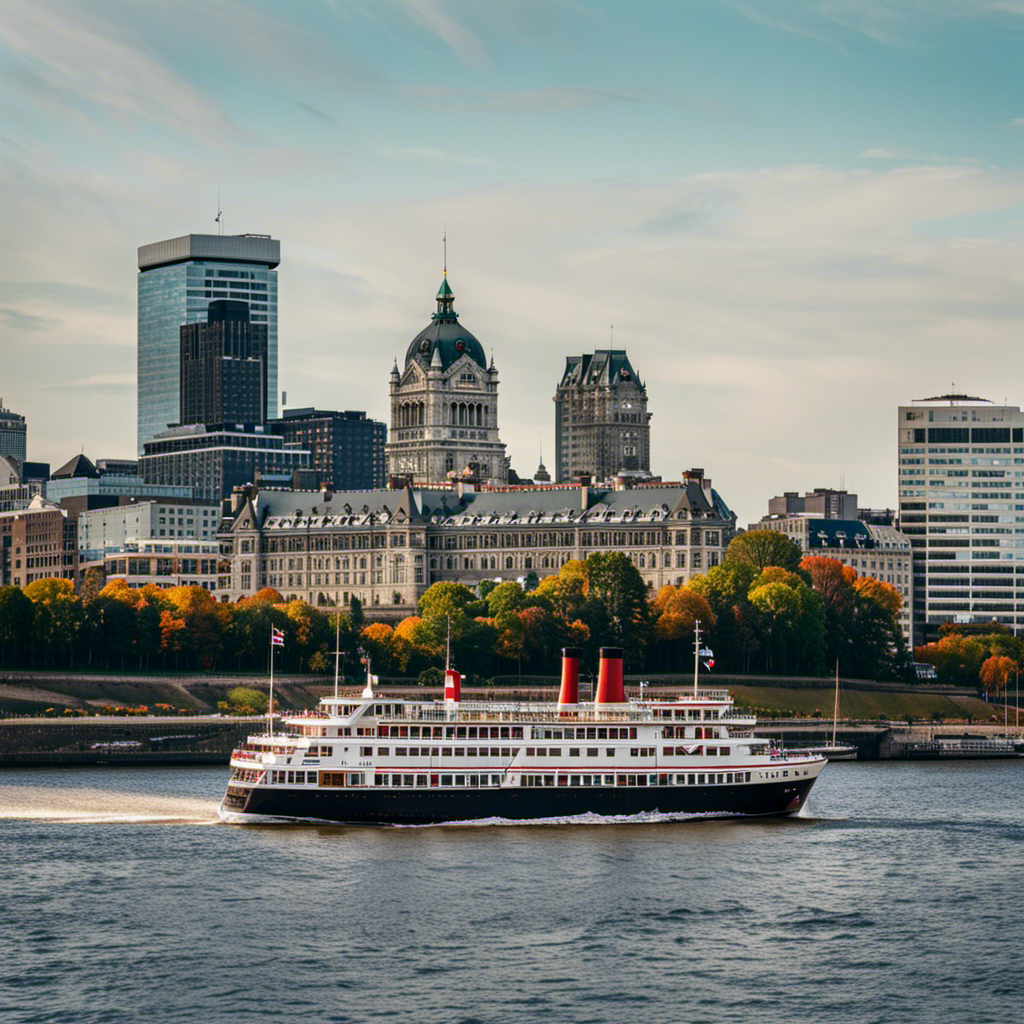 the essence of Montreal's history and cruise options in a single image: A majestic riverboat glides along the St