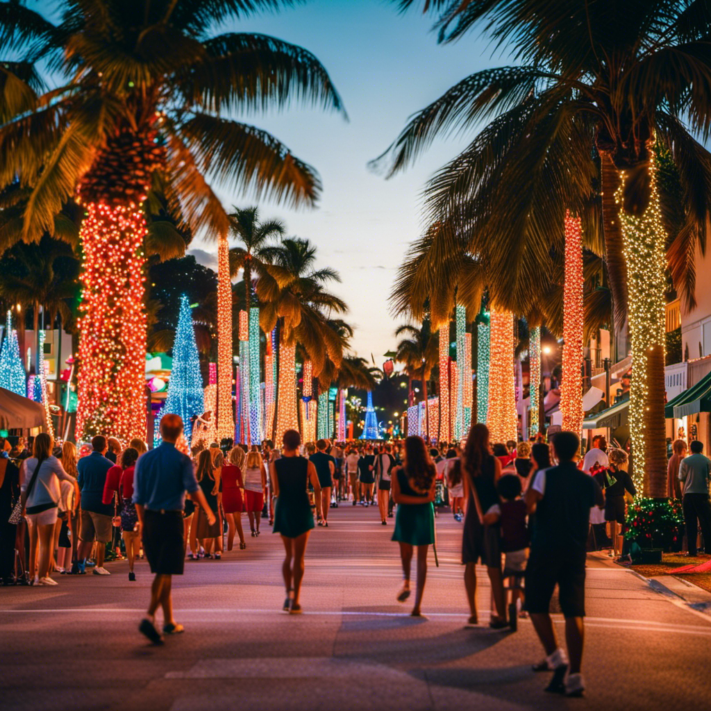 An image bursting with vibrant colors, capturing the enchanting holiday spirit in Fort Lauderdale
