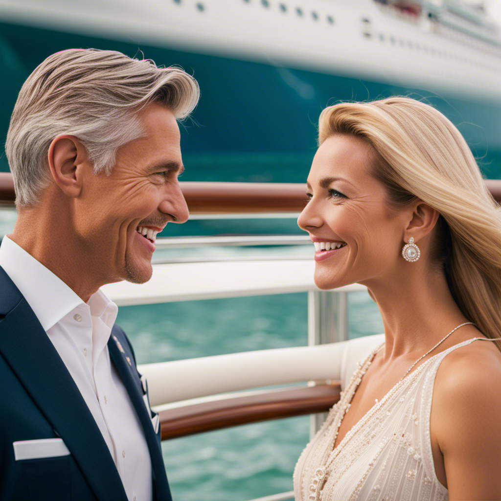 An image showcasing a couple smiling as they effortlessly change their cruise itinerary with ease