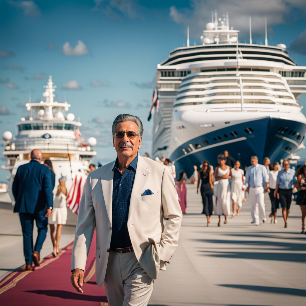 An image showcasing Frank Del Rio, a visionary leader in the cruise industry