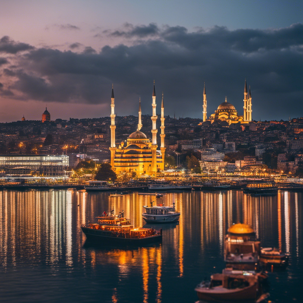 An image showcasing the vibrant Galataport Istanbul, with a bustling waterfront promenade lined with eco-friendly architecture, lush green spaces, and a mix of cultural attractions, seamlessly blending sustainability and immersive cultural experiences