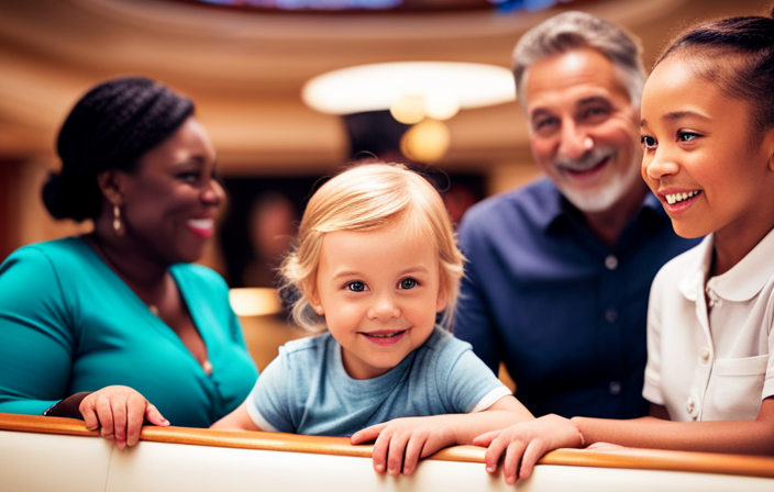 An image showing a joyful family of three on a Disney cruise ship, surrounded by vibrant characters, enjoying the onboard amenities, and capturing the essence of a magical vacation, all while portraying the cost-effectiveness of the experience