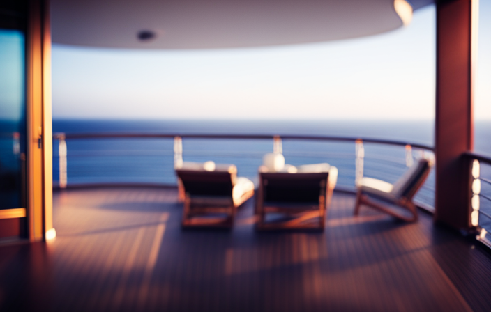 An image showcasing a serene cruise ship deck, with a doctor's office subtly located on board
