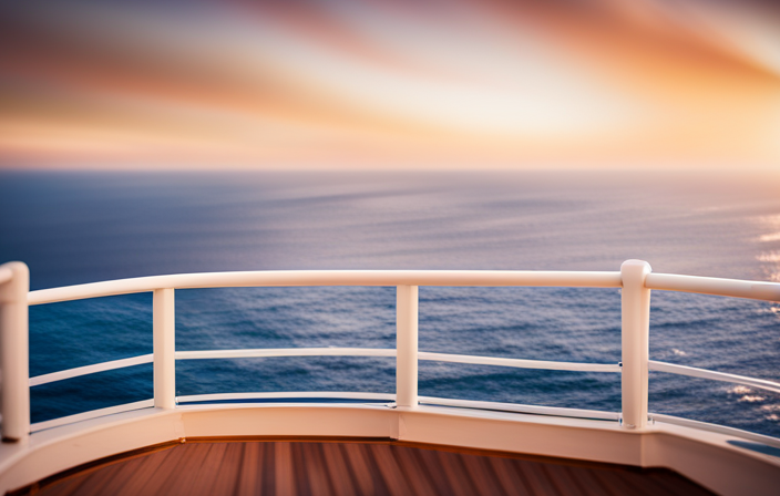 An image showcasing a picturesque ocean view from the deck of a Royal Caribbean cruise ship, with passengers enjoying seamless connectivity through their devices, highlighting the availability and affordability of onboard wifi services