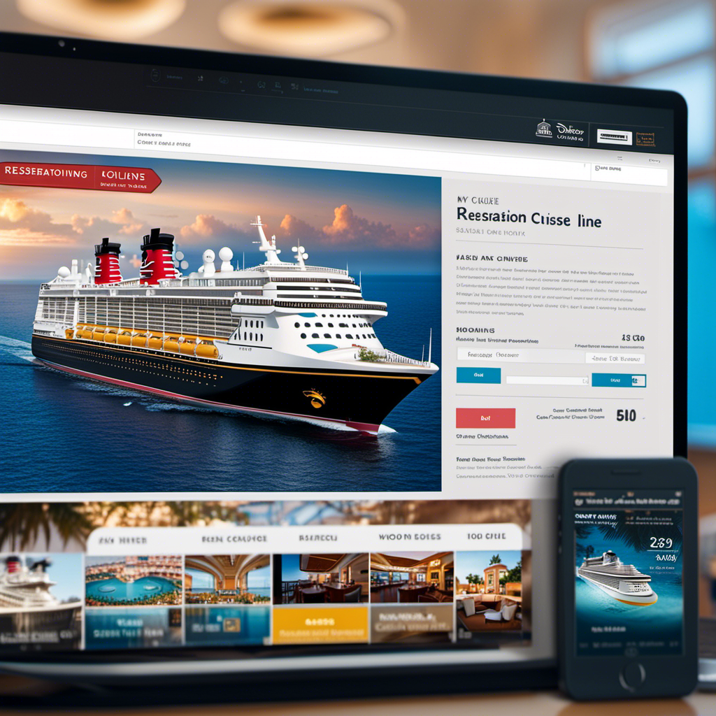 An image showcasing a computer screen displaying Disney Cruise Line's website