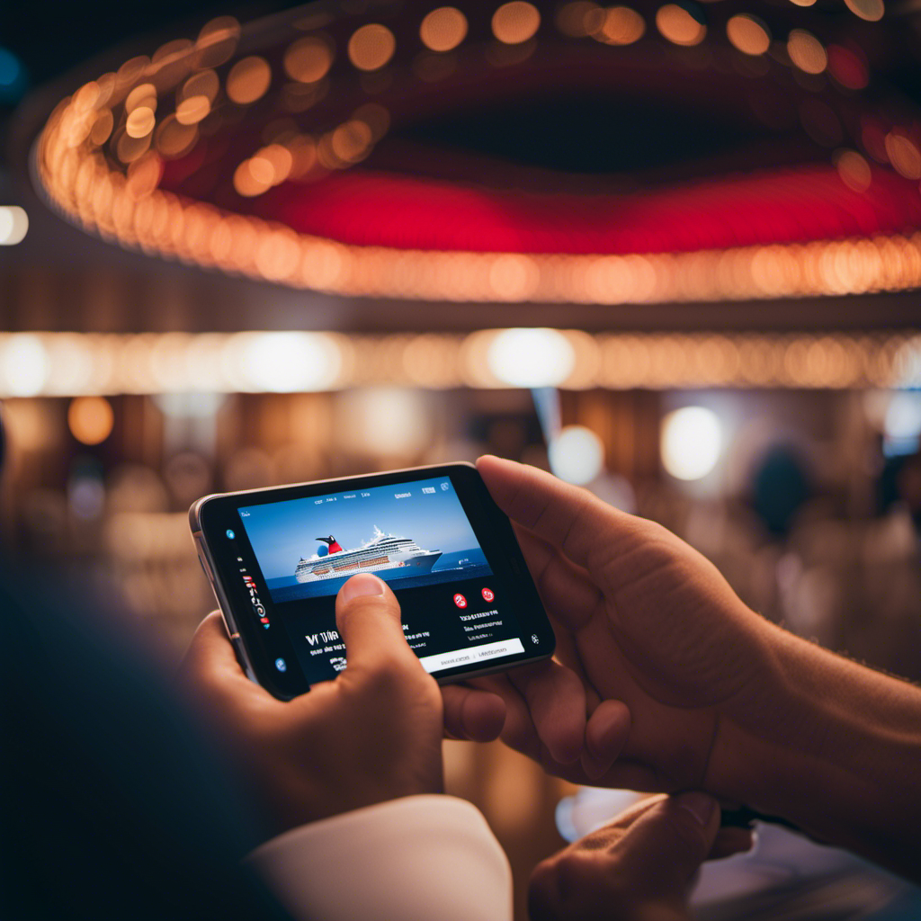 An image capturing the process of connecting to WiFi on a Carnival Cruise ship