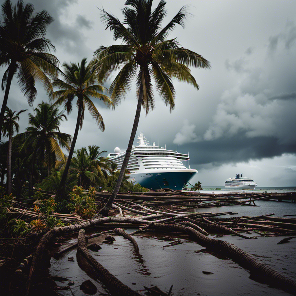An image capturing the aftermath of Hurricane Ian on Florida's cruise industry