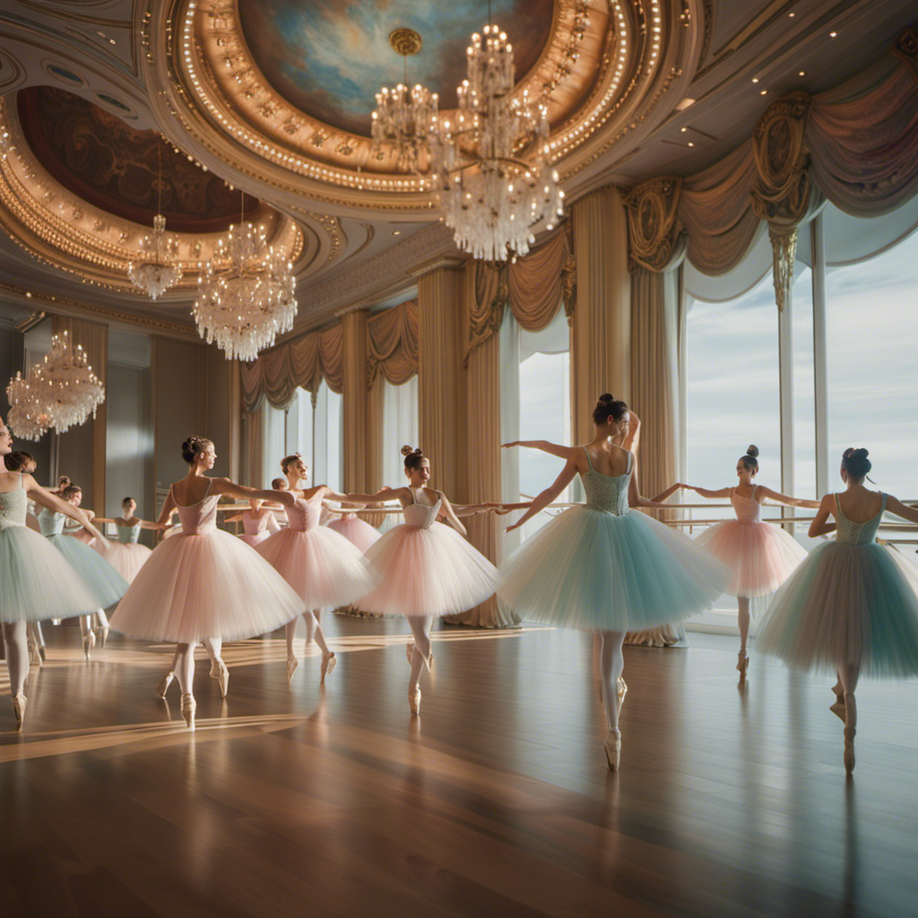 An image capturing the ethereal beauty of Degas' ballerinas in a floating dreamscape aboard the MSC Grandiosa