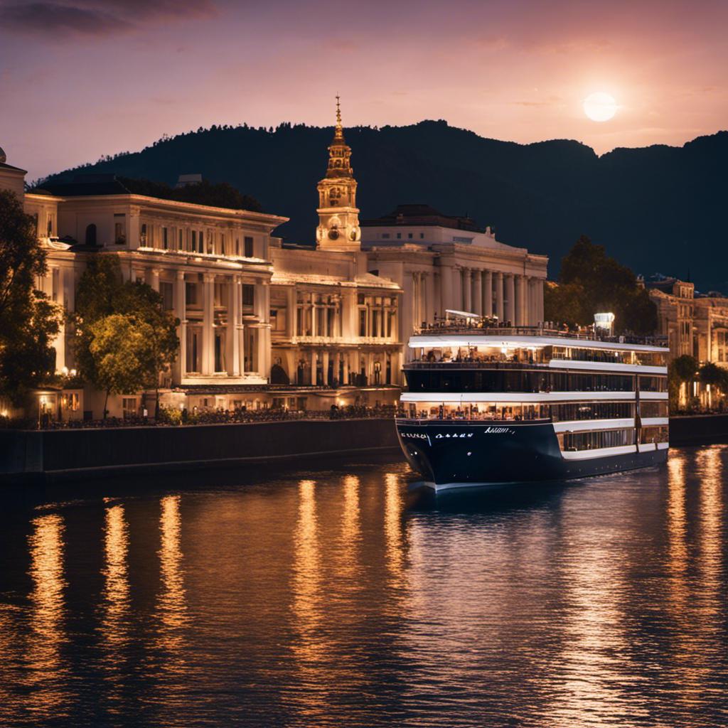An image that captures the serene harmony of a river cruise with AmaWaterways, as the Los Angeles Master Chorale's melodious voices resonate from the ship, enveloping passengers in an enchanting musical journey