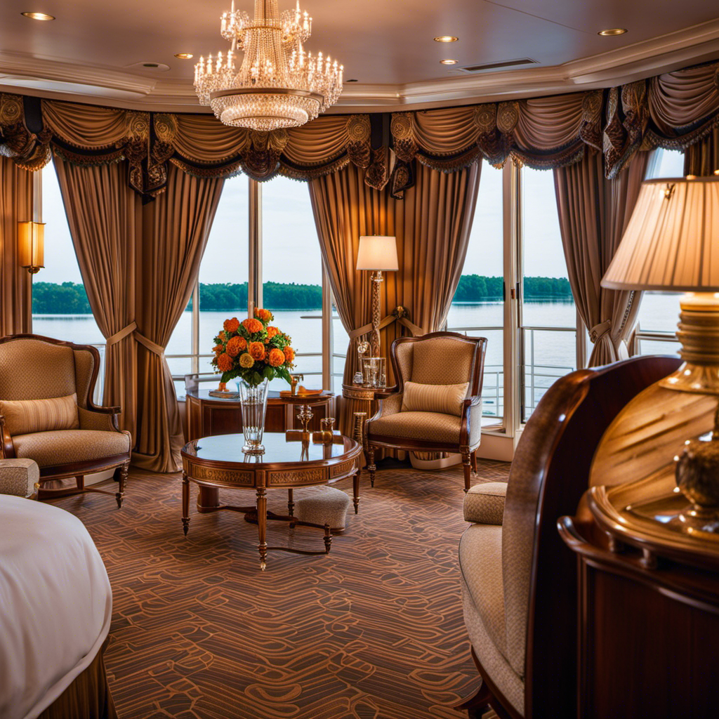 An image showcasing the opulence of American Duchess riverboat suites on the Mississippi