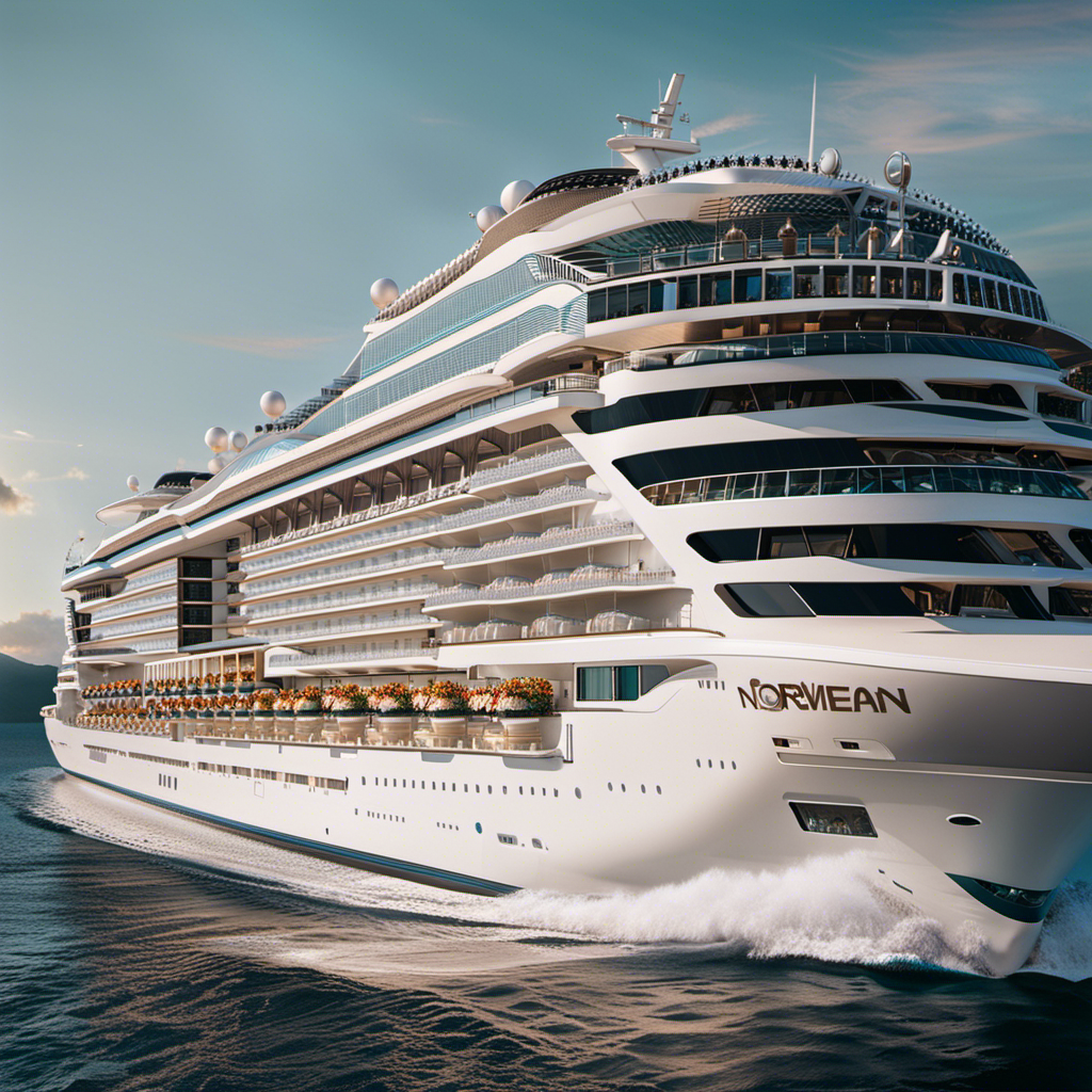 An image showcasing the Norwegian Prima, a luxurious cruise ship enveloped in opulence and grandeur