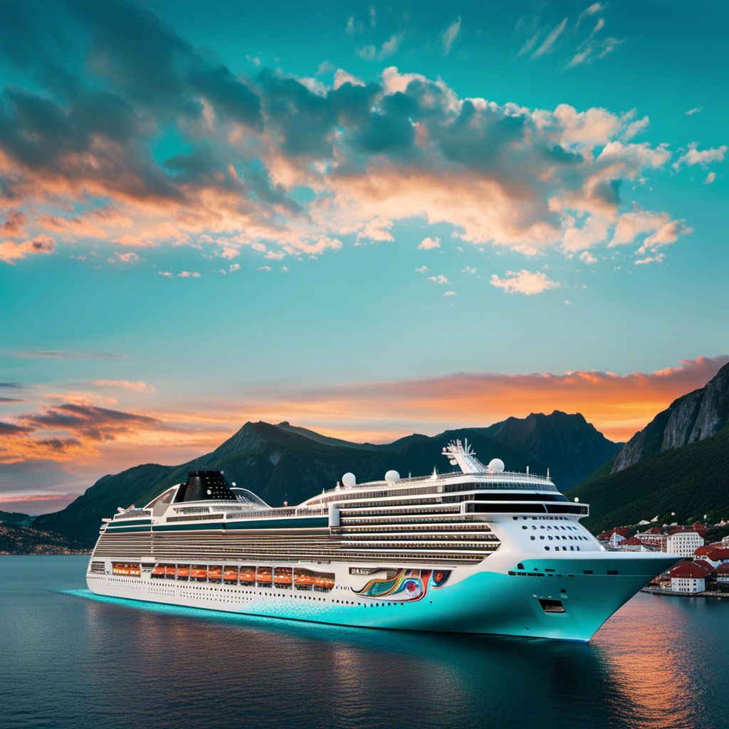 An image of Norwegian Viva, an opulent addition to NCL's fleet, showcasing its sleek silhouette against a backdrop of crystal-clear turquoise waters, with vibrant sunsets painting the sky, and luxurious amenities hinting at the indulgent experiences awaiting guests