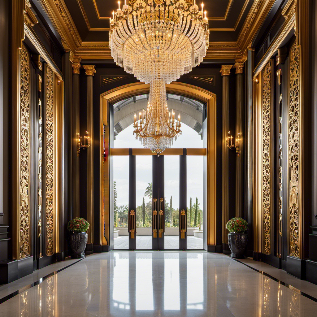 An image showcasing the opulent grand entrance of EXPLORA I's Owners Residence