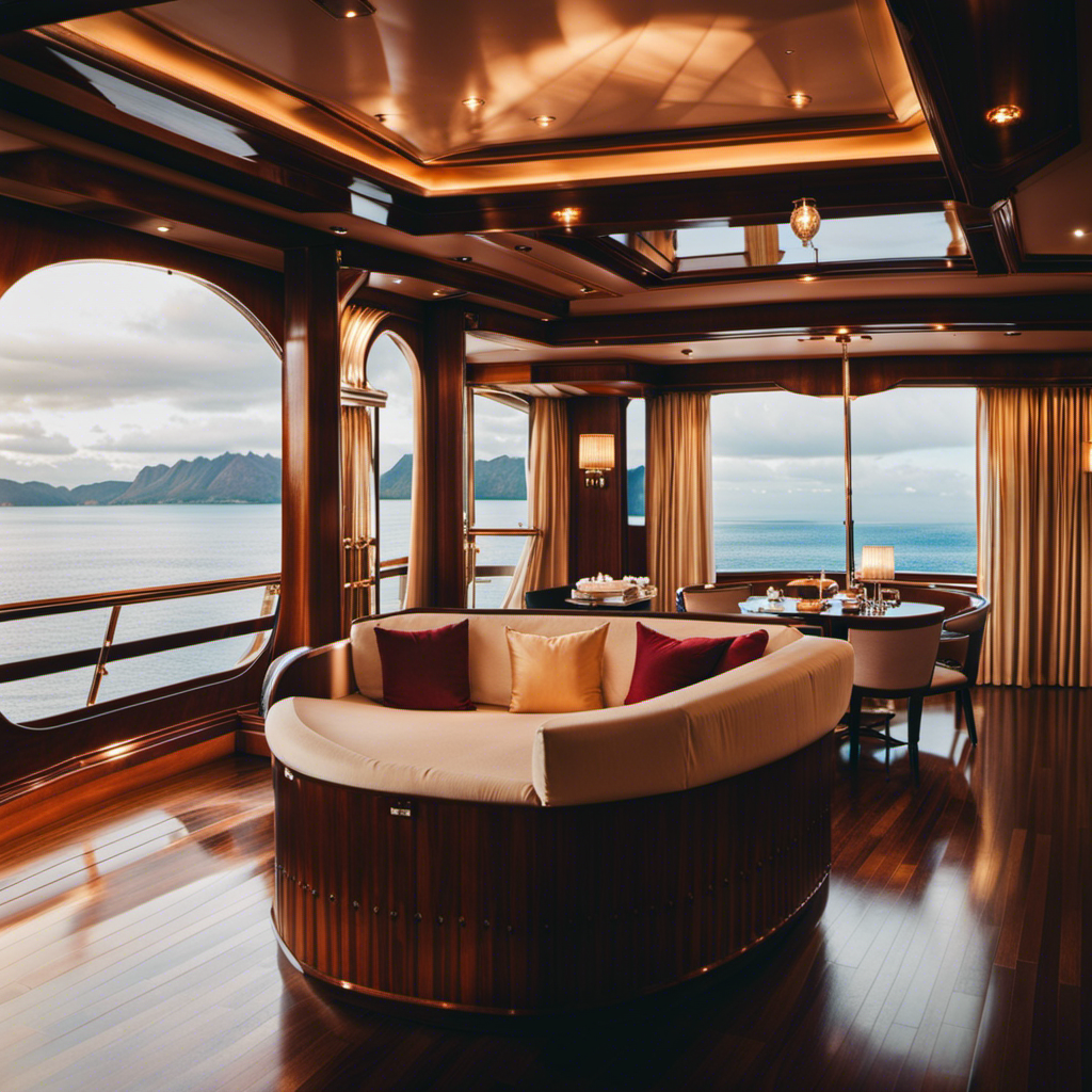 An image showcasing the opulence of the Tere Moana, a magnificent small ship