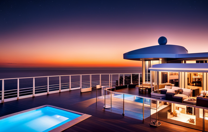An image capturing the opulence of a luxury cruise ship with a modern twist