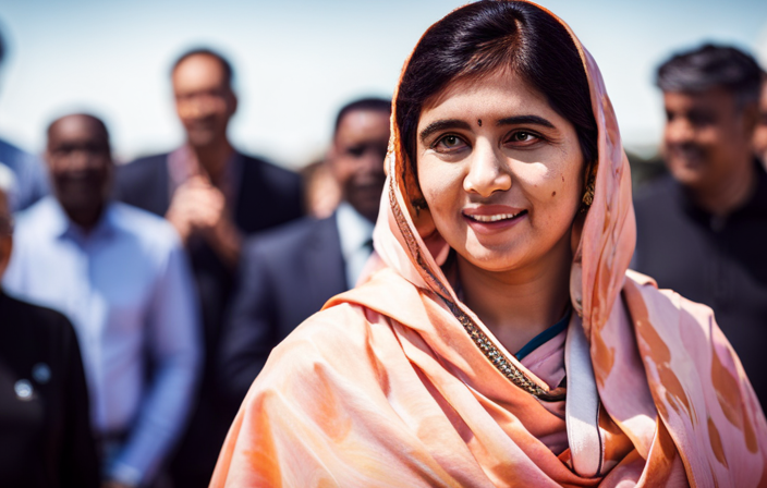 An image capturing the essence of Malala Yousafzai as the Godmother of Celebrity Edge, showcasing her as a powerful symbol of equality