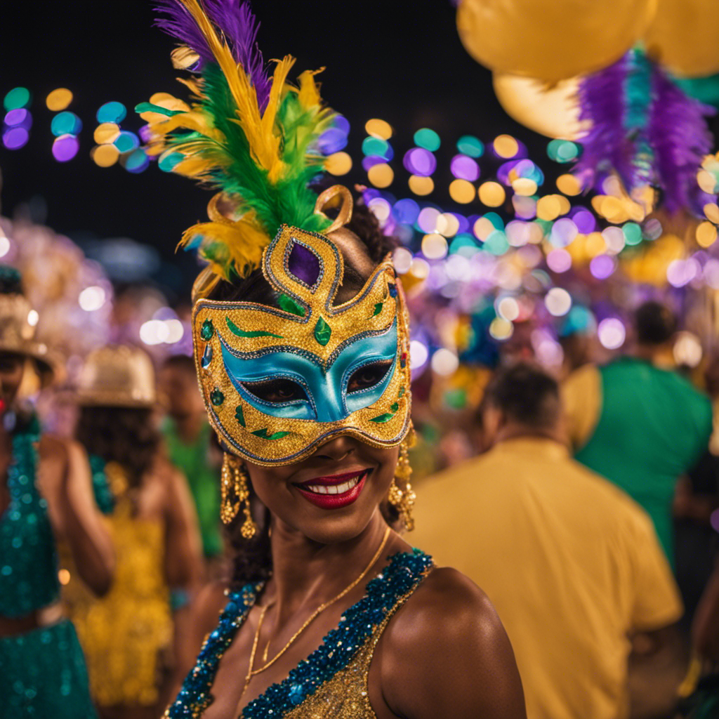 An image capturing the vibrant essence of Mardi Gras festivities in historic Port Canaveral