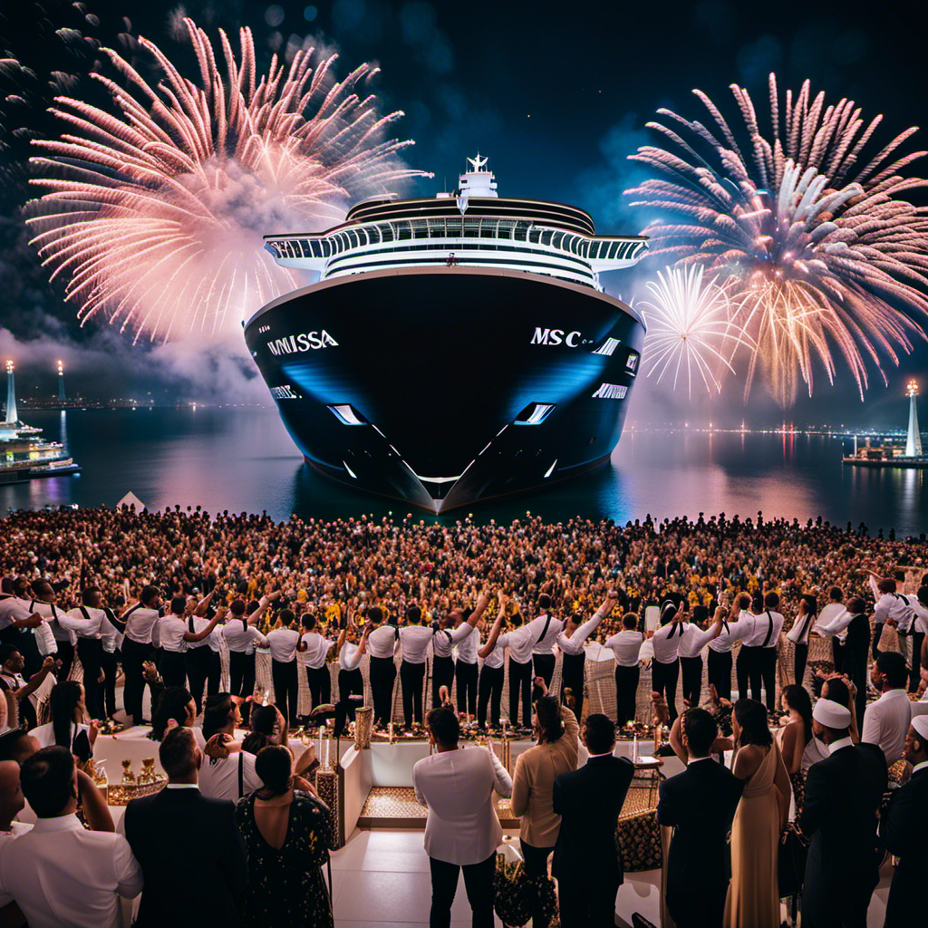 An image capturing the grandeur of the MSC Virtuosa's naming ceremony in Dubai