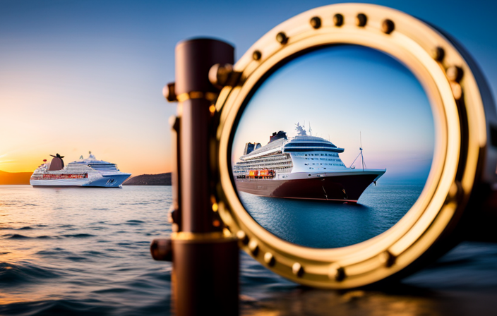An image that showcases a stunning new expedition ship, adorned with the regal Viking Christening ceremony, sailing along the picturesque New England coastline, while TUI's Mein Schiff 6 glides gracefully in the background