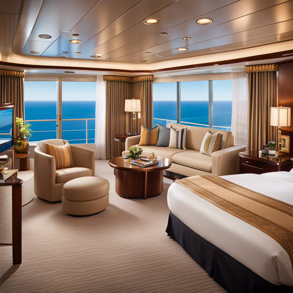 An image showcasing the luxurious ambiance of the new premium staterooms on Princess Cruises