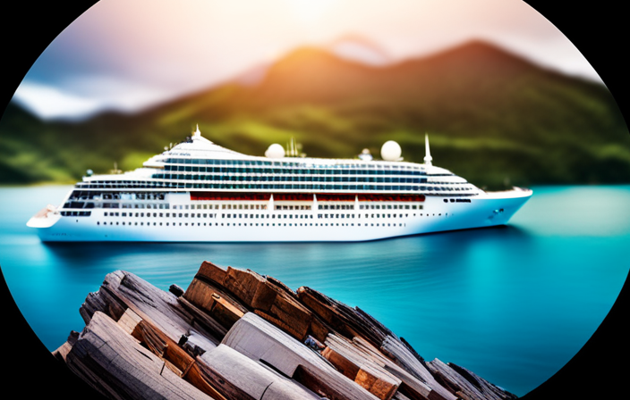 An image showcasing a vibrant mosaic of iconic cruise destinations: a picturesque Alaskan glacier, a colorful Caribbean beach, a majestic Mediterranean cityscape, and an enchanting Asian temple, capturing the essence of Porthole Cruise Magazine's comprehensive guide to cruising