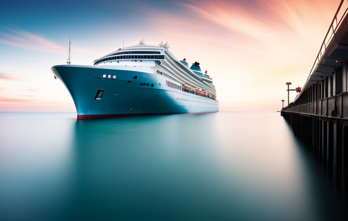 An image showcasing the transformation of Pullmantur Cruises: a once vibrant ship sailing through rough waters, undergoing a complete overhaul, with workers diligently renovating and reorganizing the vessel, symbolizing their determination to thrive and survive