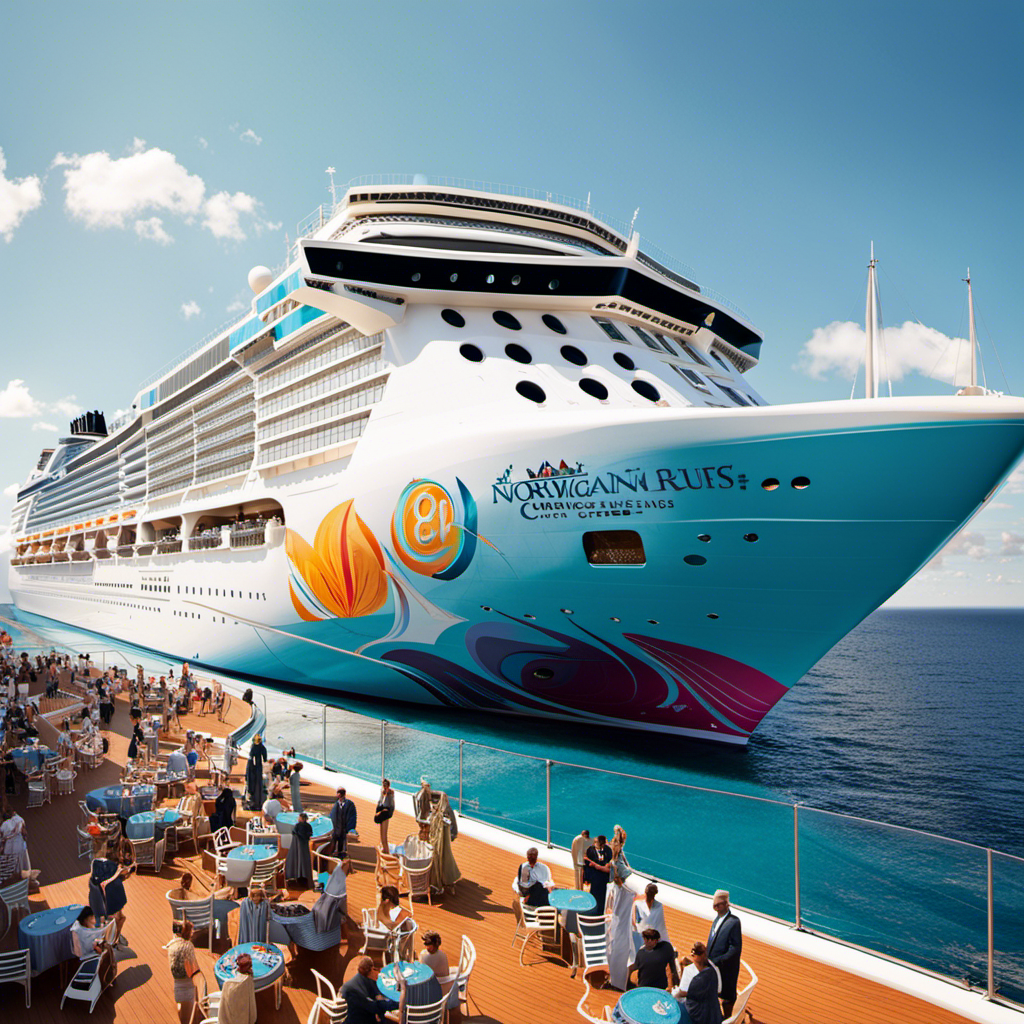 An image showcasing Norwegian Cruise Line's bustling decks, teeming with excited passengers in vibrant attires, savoring lavish buffets, indulging in thrilling activities, and basking in the warm sun as they relish the anticipated surge in occupancy levels, set to peak in 2023