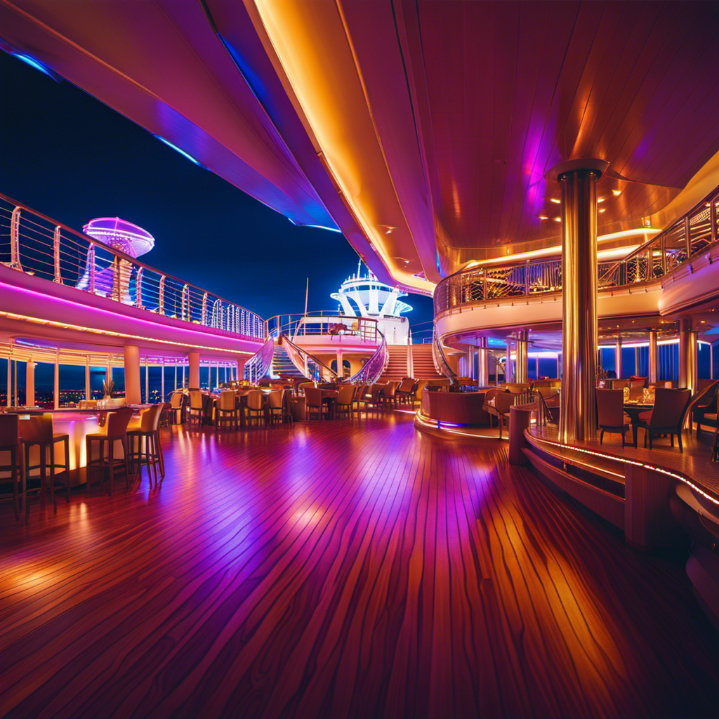An image showcasing the vibrant nightlife on the Regal Princess cruise ship in the Caribbean