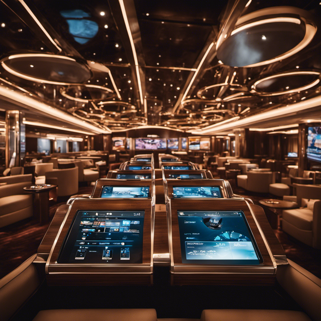 An image showcasing a technologically advanced cruise experience