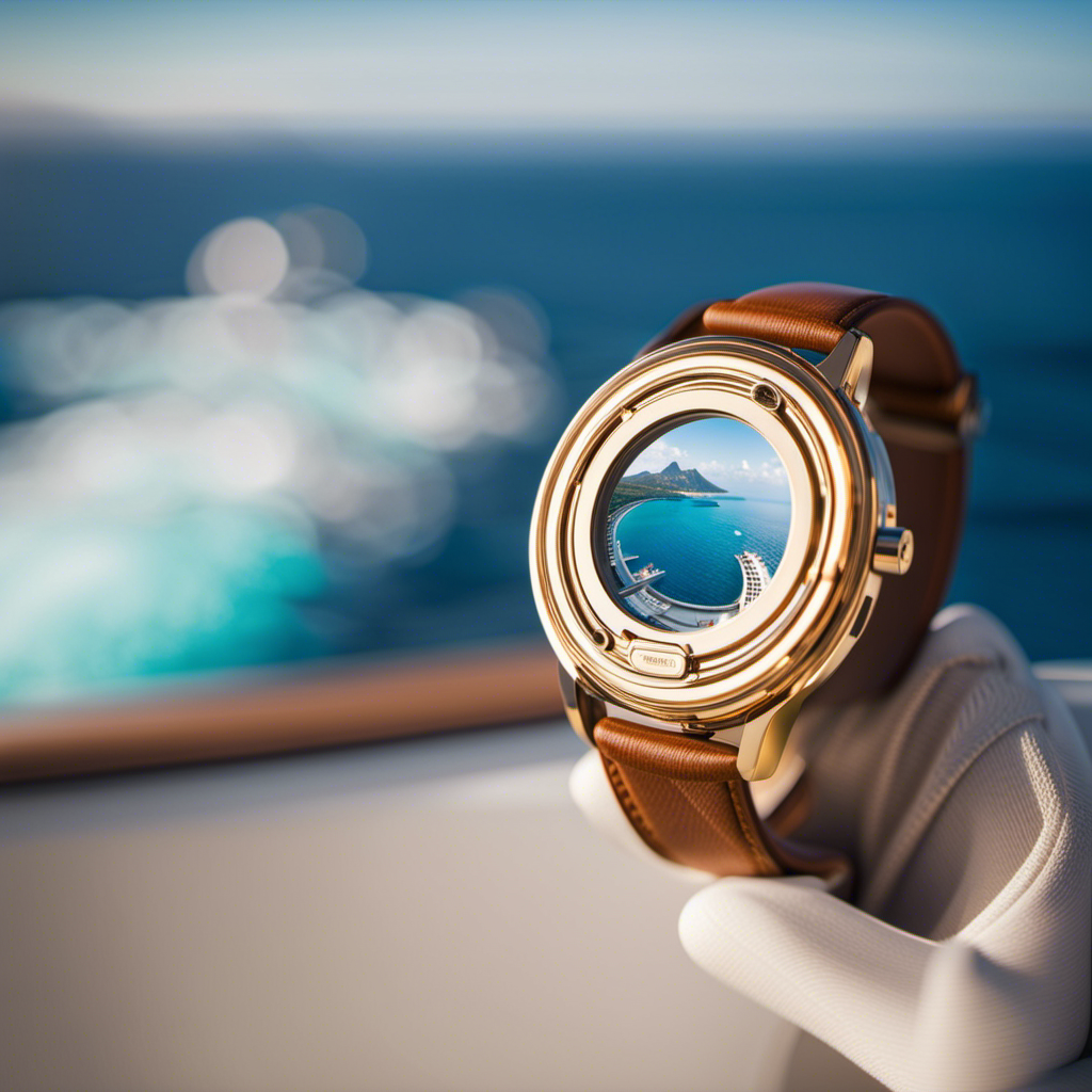 An image showcasing an exhilarating blend of cutting-edge technology and luxurious comfort, as passengers effortlessly glide through a pristine ocean scape on a Princess Cruise ship, enveloped in the seamless innovation of OceanMedallion