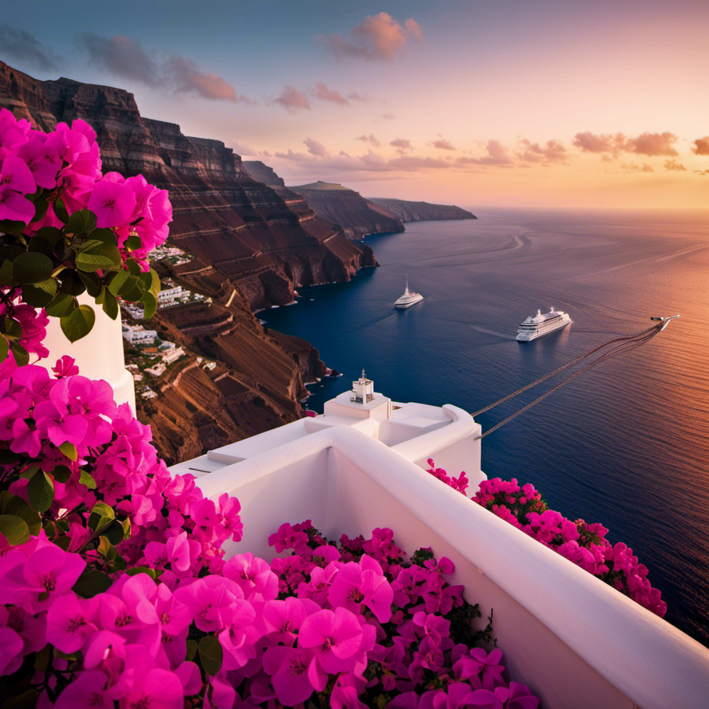 a sun-kissed evening on Seabourn Quest's deck, adorned with flickering candlelight and vibrant bougainvillea