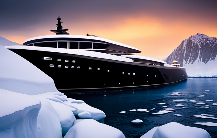 the majestic beauty of the Scenic Eclipse II, a luxurious polar-class yacht, amidst a pristine icy landscape