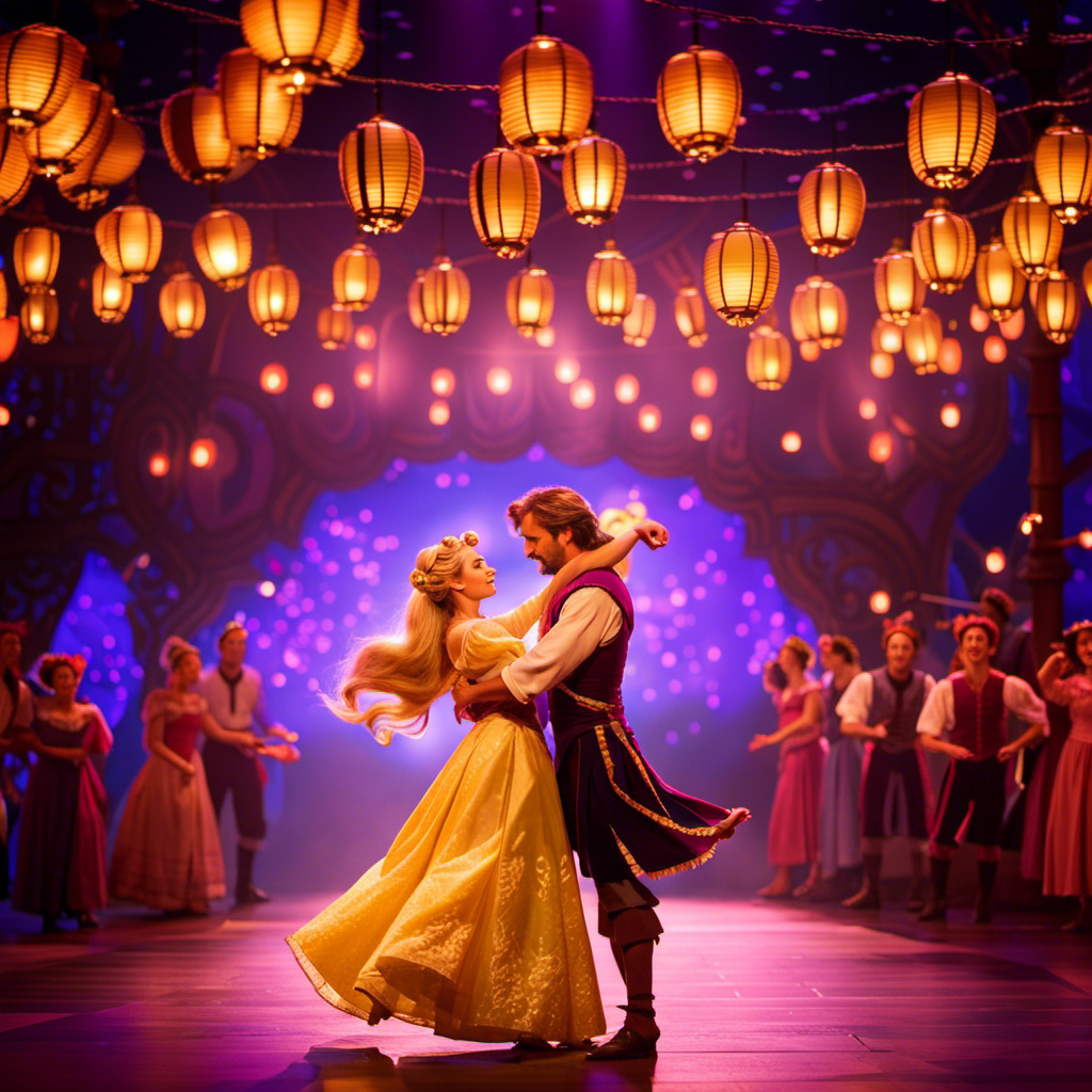 An image showcasing the enchanting ambiance of Tangled: The Musical on Disney Cruise Lines