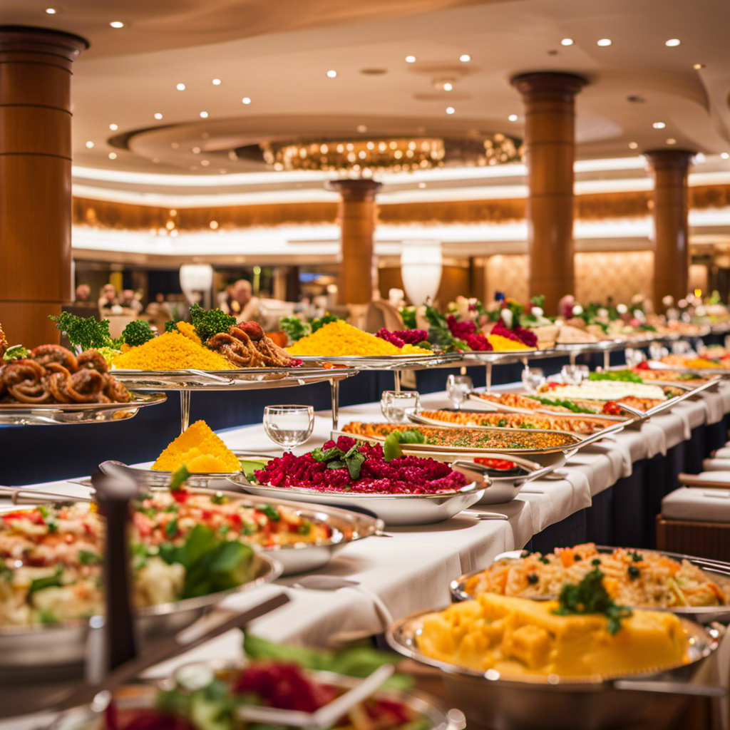 An image showcasing a grand buffet, with an array of mouthwatering dishes from diverse cuisines beautifully presented