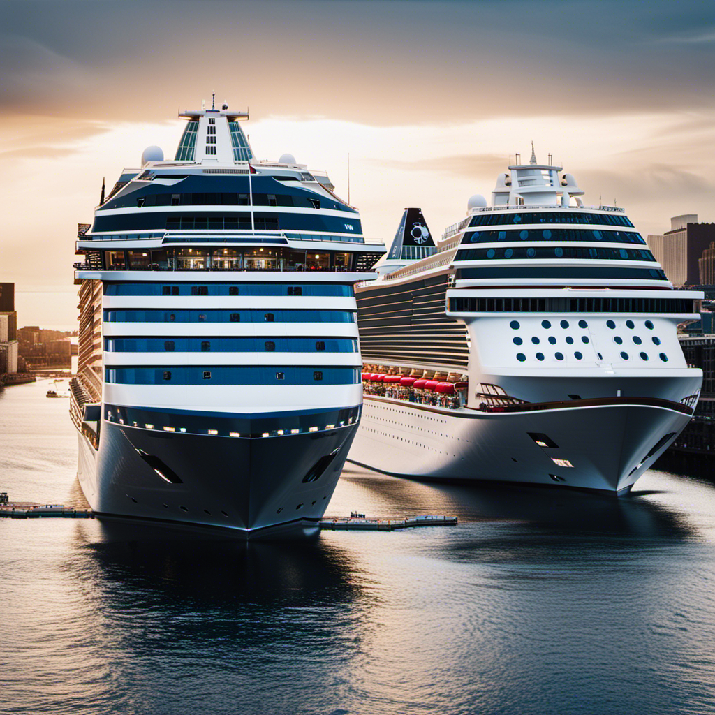 An image showcasing two large cruise ships maneuvering through a narrow waterway, symbolizing the Jones Act and PVSA