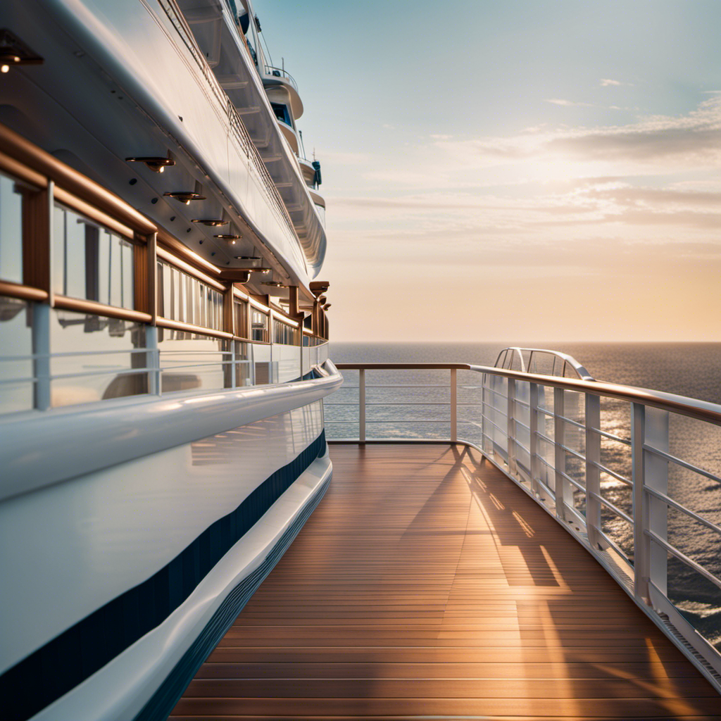 An image showcasing a serene cruise ship deck, complete with a variety of cabin options – from spacious suites with private balconies to cozy interior cabins – highlighting the importance of choosing the perfect cruise cabin
