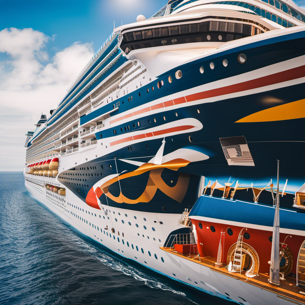 An image showcasing the grandeur of top cruise ships for sale: Carnival's towering funnels, Princess' elegant decks, Holland America's sleek hull, and AIDA's vibrant livery