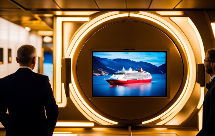 An image showcasing the awe-inspiring unveiling of transformative art aboard the Norwegian Viva Ship