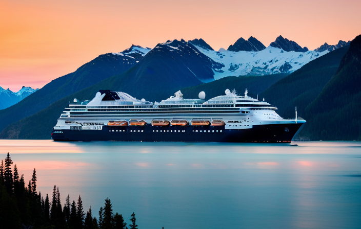 the awe-inspiring majesty of Alaska's icy fjords as the Norwegian Bliss glides through pristine turquoise waters, surrounded by snow-capped mountains