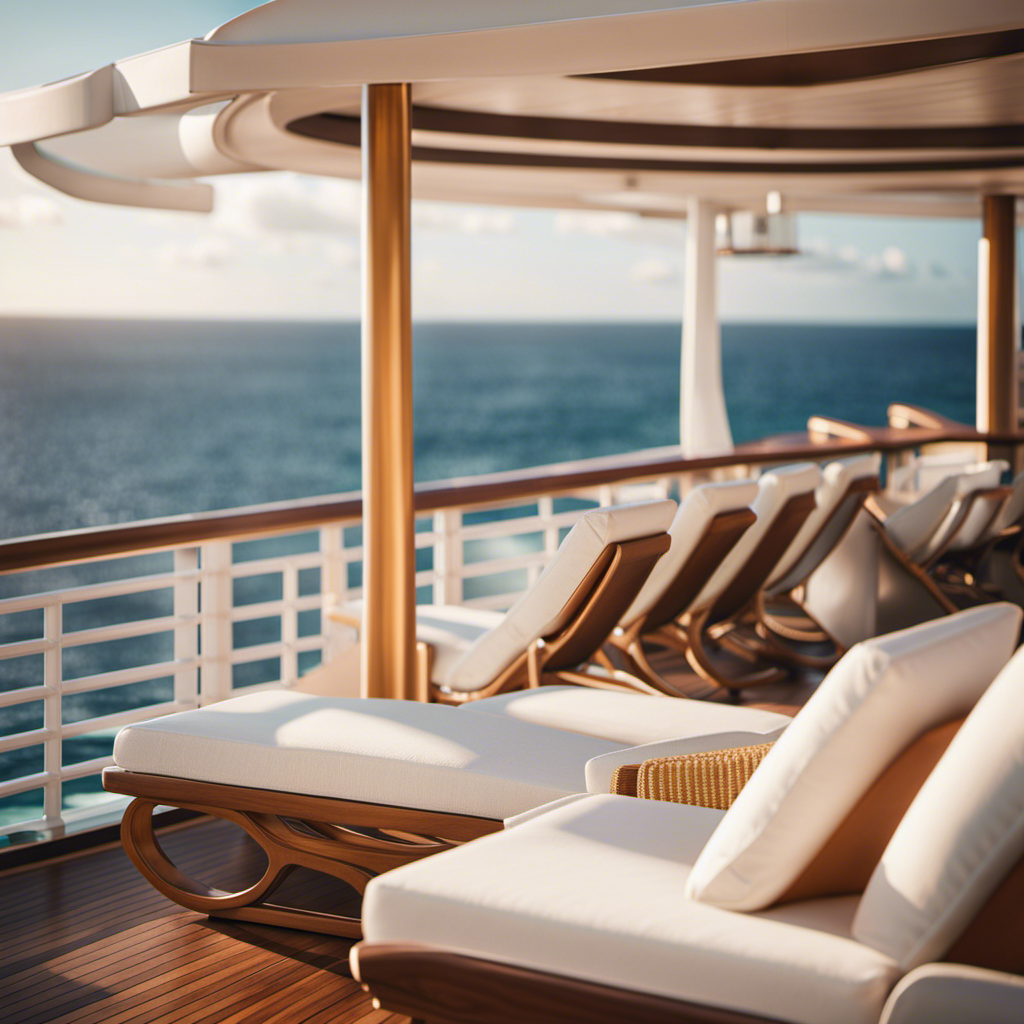 An image that showcases an opulent cruise ship with sleek, modern design