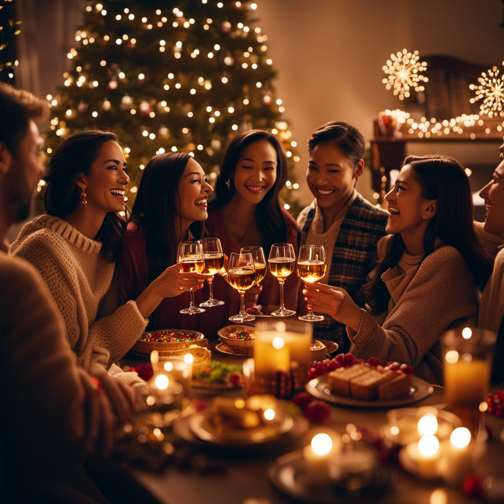 An image showcasing a warmly-lit holiday gathering