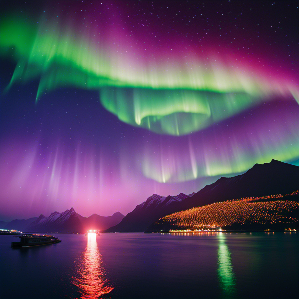 An image showcasing a mesmerizing blend of vibrant colors, capturing the ethereal beauty of the Northern Lights dancing gracefully above the calm, majestic Yangzi River, evoking irresistible feelings of wanderlust and the promise of unmissable discounts