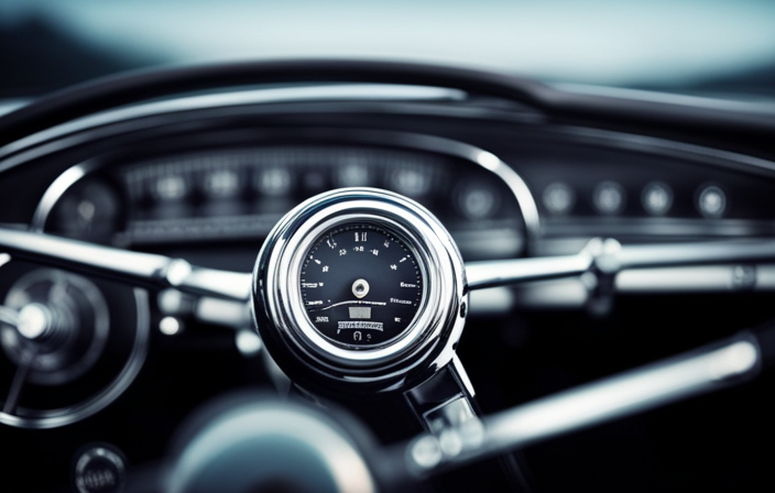 An image depicting a vintage car interior from the 1950s