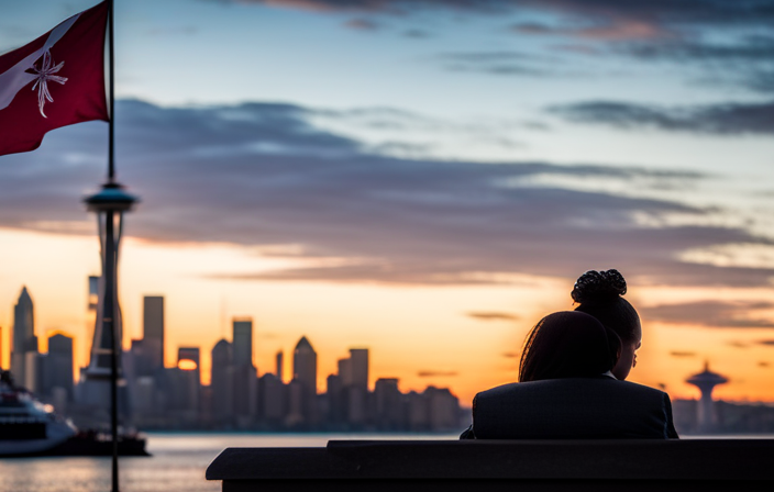 An image capturing the majestic silhouette of a Princess Cruise ship gently anchored at Seattle's iconic Pier 91