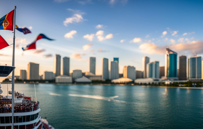 An image capturing the vibrant scene at the Carnival Cruise Port in Miami
