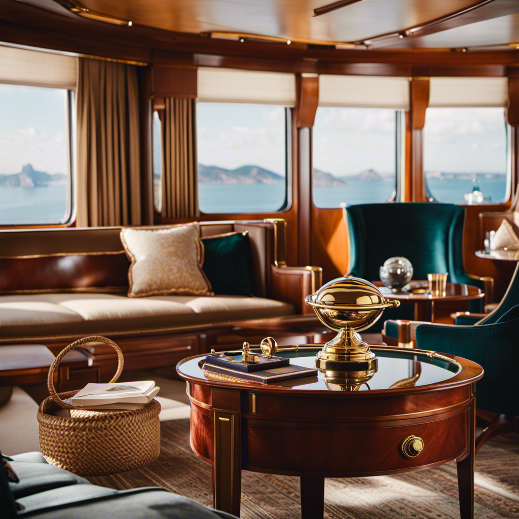 An image showcasing the World Navigator, a luxurious ship with a relaxed atmosphere and a stylish, vintage-inspired design