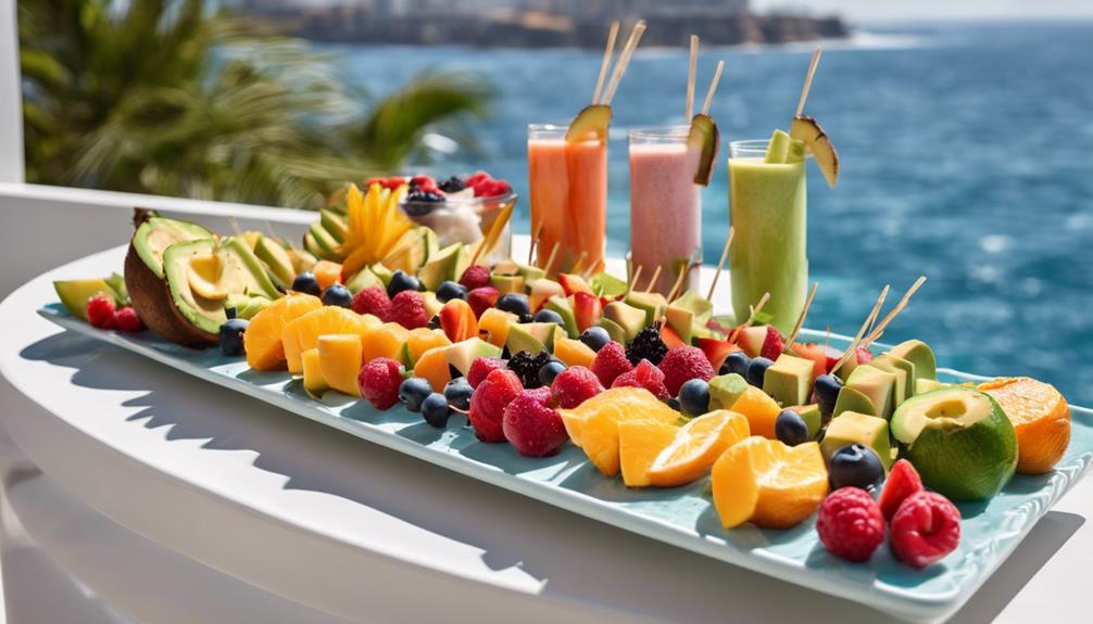 healthy snacks by pool