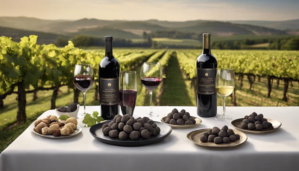 savory truffles and wine