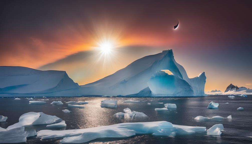 eclipse in antarctic sky