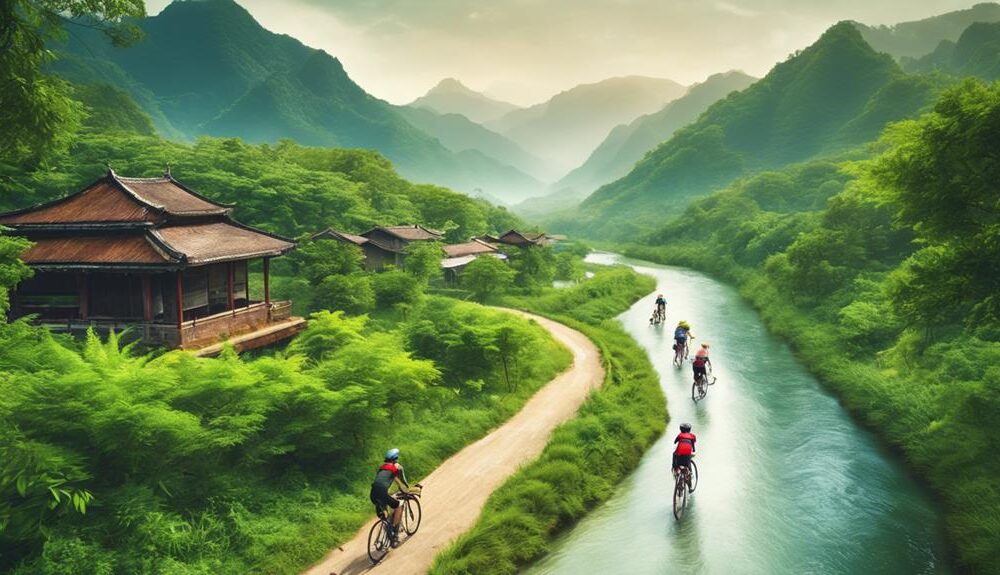 exciting asia river biking